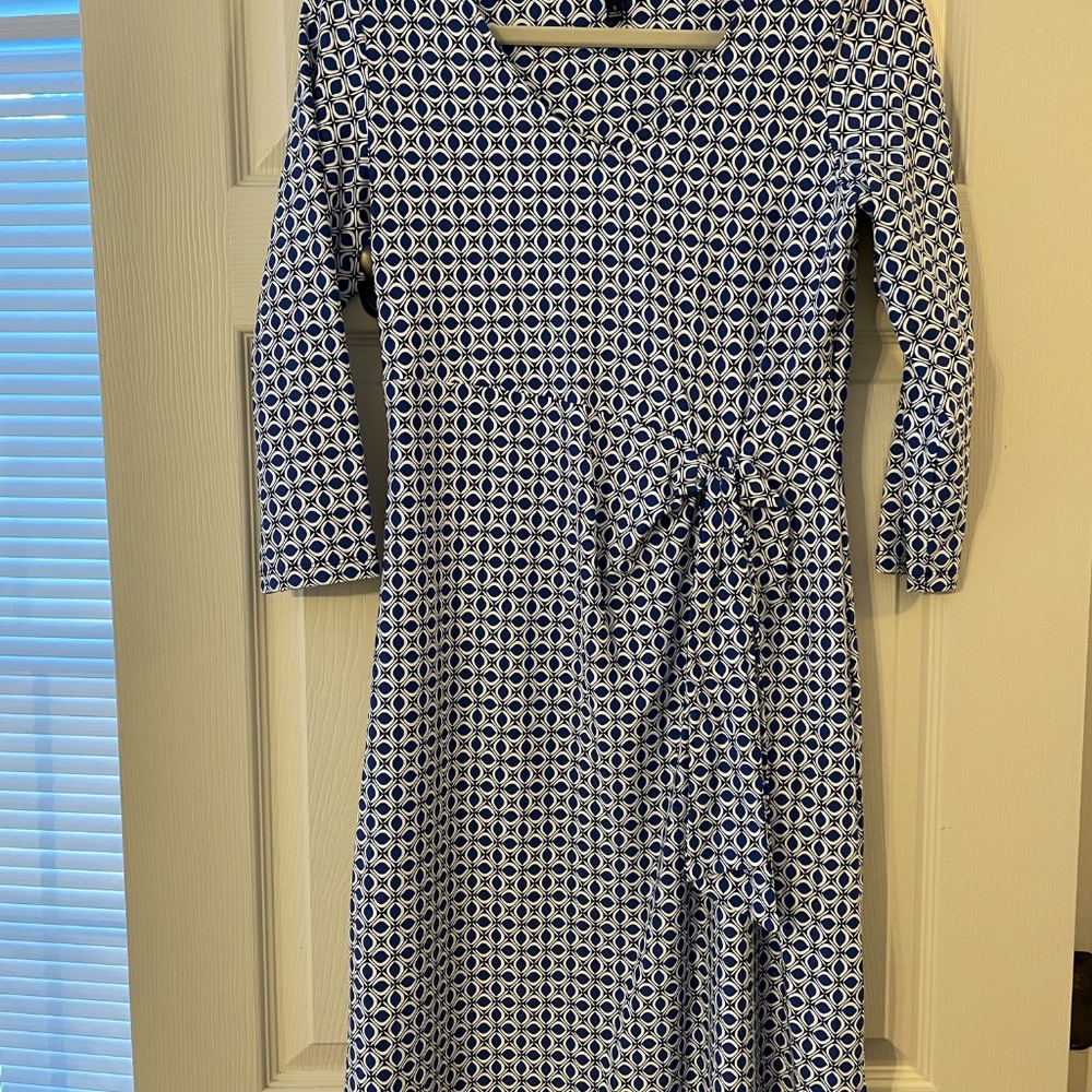 Talbots Blue Patterned Dress - Picture 5 of 7